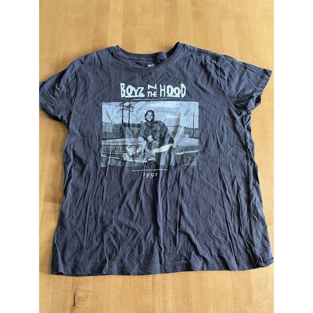Mad Engine Boyz N The‎ Hood T Shirt Womens Sz M Gray Graphic Print Short Crew